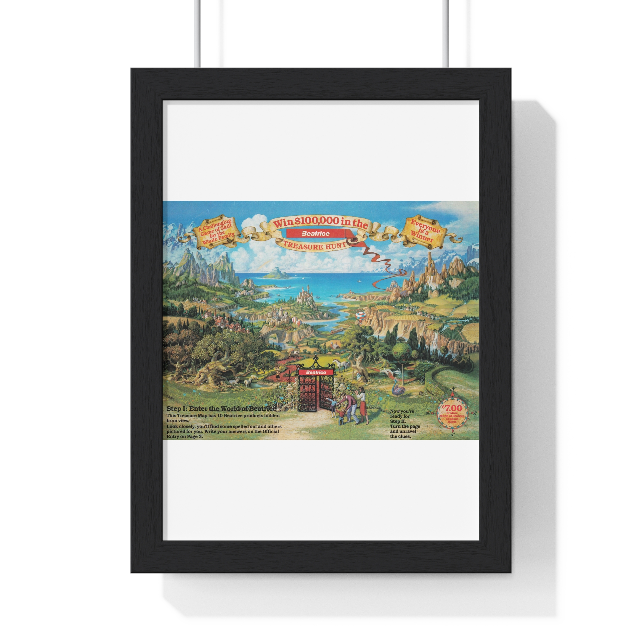1985 Win 100,000 in The Beatrice Treasure Hunt - Vertical Framed Poster