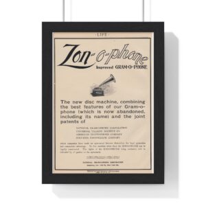 1900 Zonophone Improved Gramo-o-phone - Vertical Framed Poster