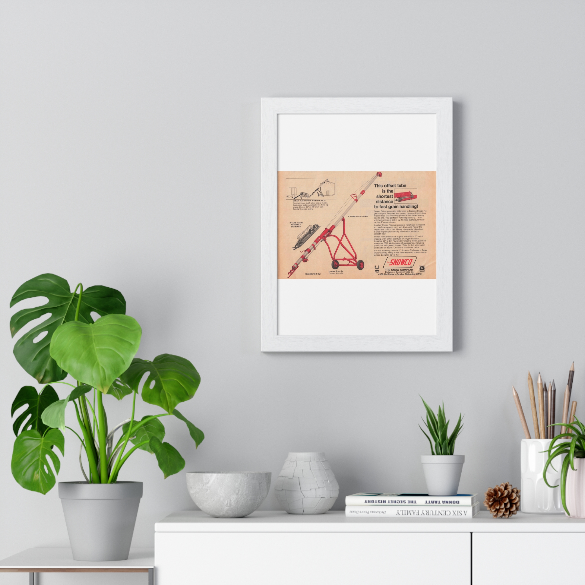 1972 The Snow Company (SNOWCO) Clean Your Grain With SNOWCO - Vertical Framed Poster - Image 5
