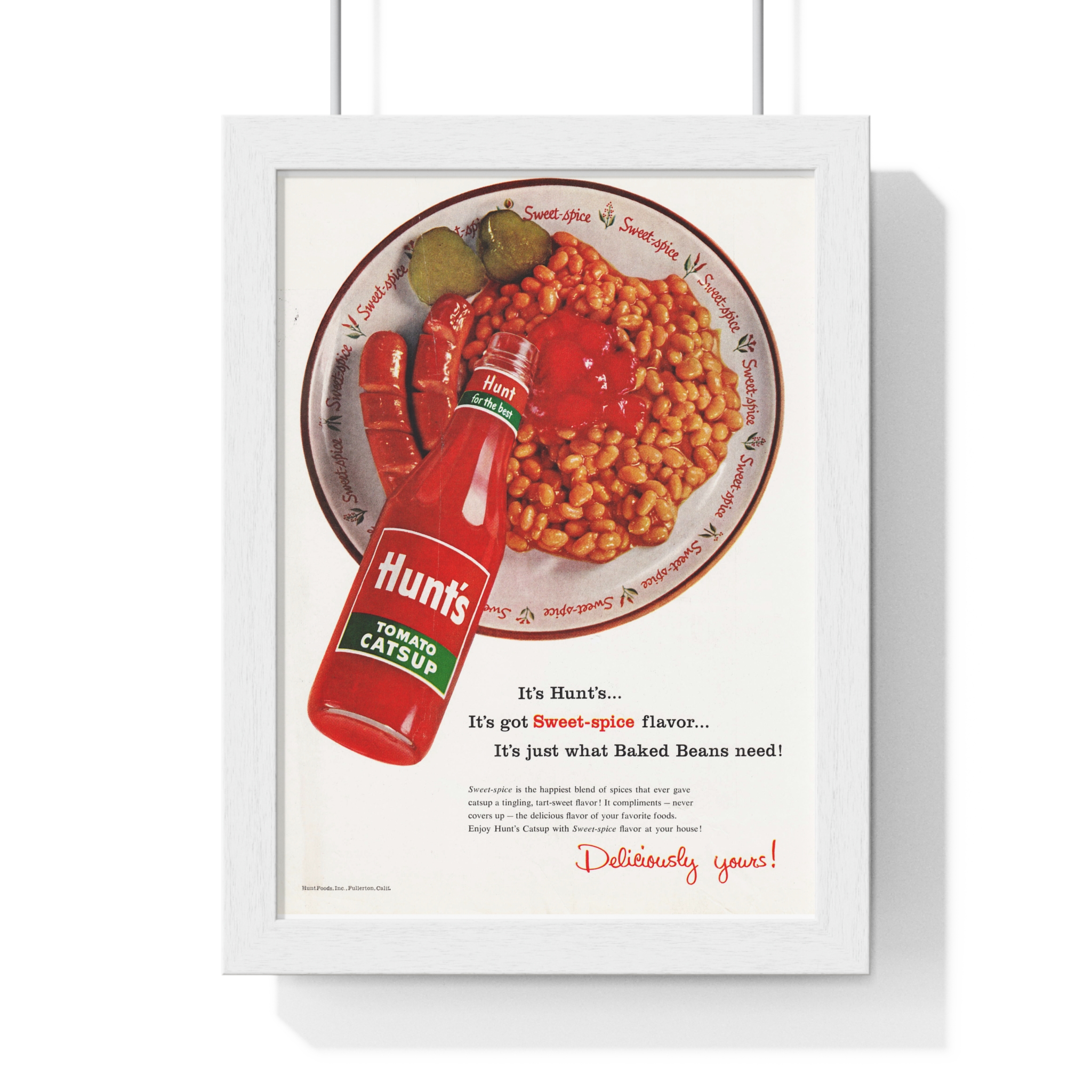 1956 Hunt's It's just what Baked Beans need! - Vertical Framed Poster - Image 4