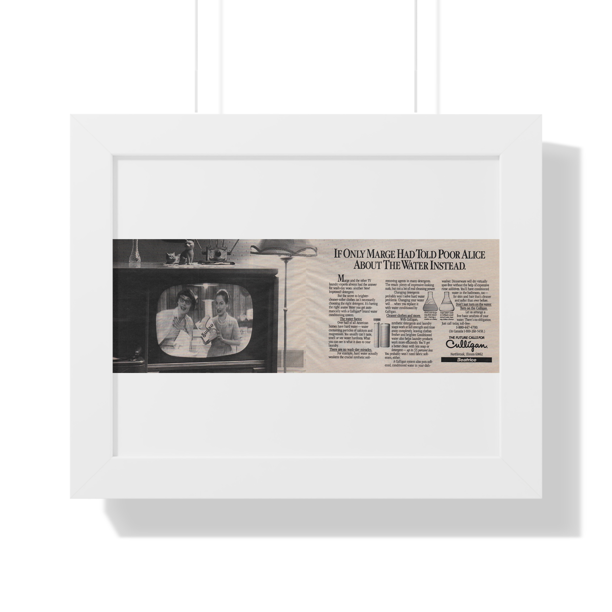 1985 Culligan (Beatrice Consumer) If Only Marge Had Told Poor Alice About The Water Instead - Framed Horizontal Poster - Image 7