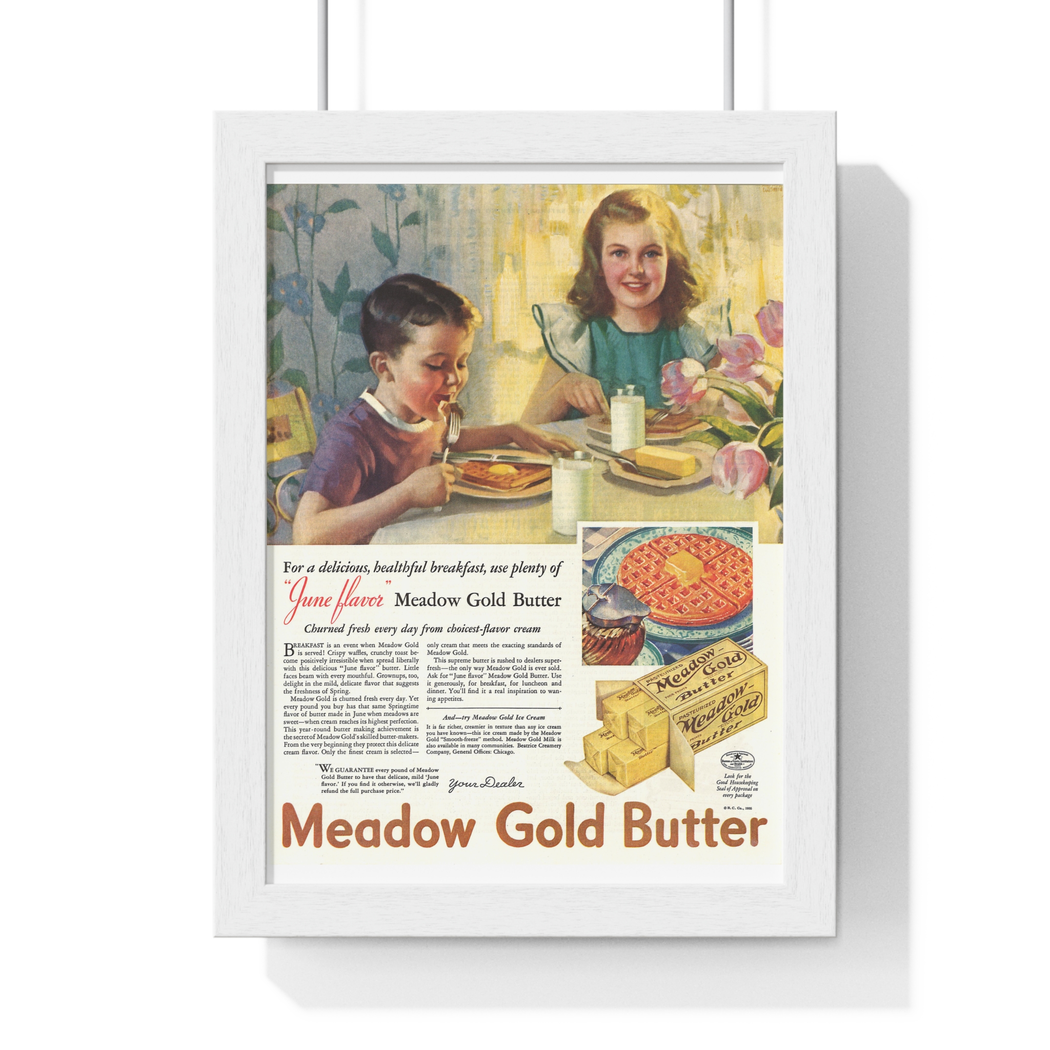 1936 Meadow Gold Butter (Beatrice Creamery Co.) - Vertical Framed Poster - Image 4