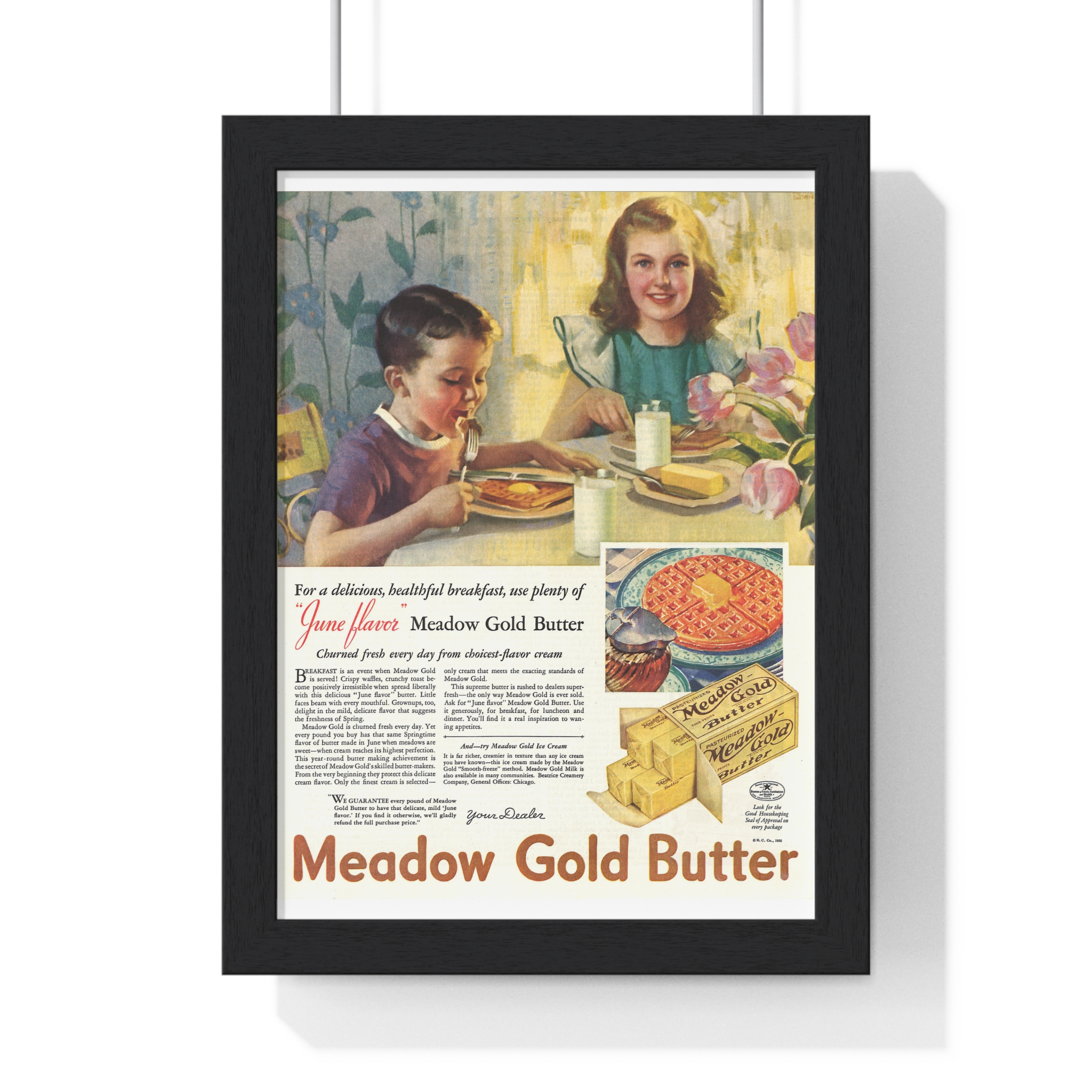 1936 Meadow Gold Butter (Beatrice Creamery Co.) - Vertical Framed Poster