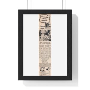 1955 Meadow Gold (Beatrice Foods Co.) Egg Nog Cup Cakes Recipe - Vertical Framed Poster