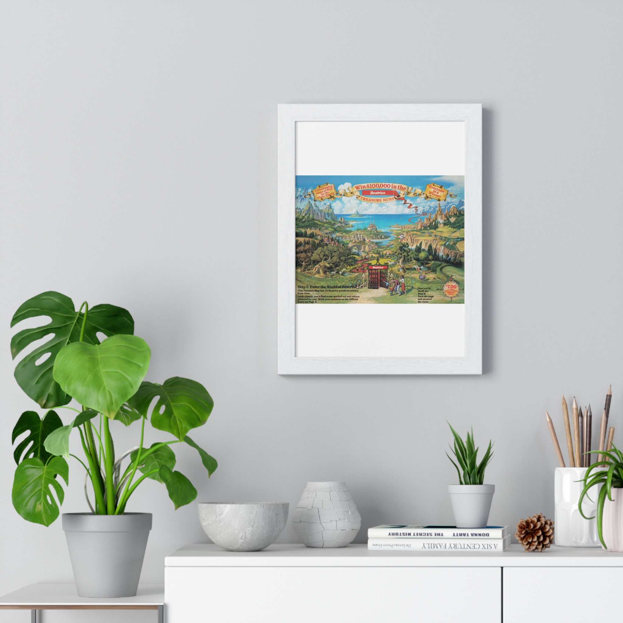 1985 Win 100,000 in The Beatrice Treasure Hunt - Vertical Framed Poster - Image 5