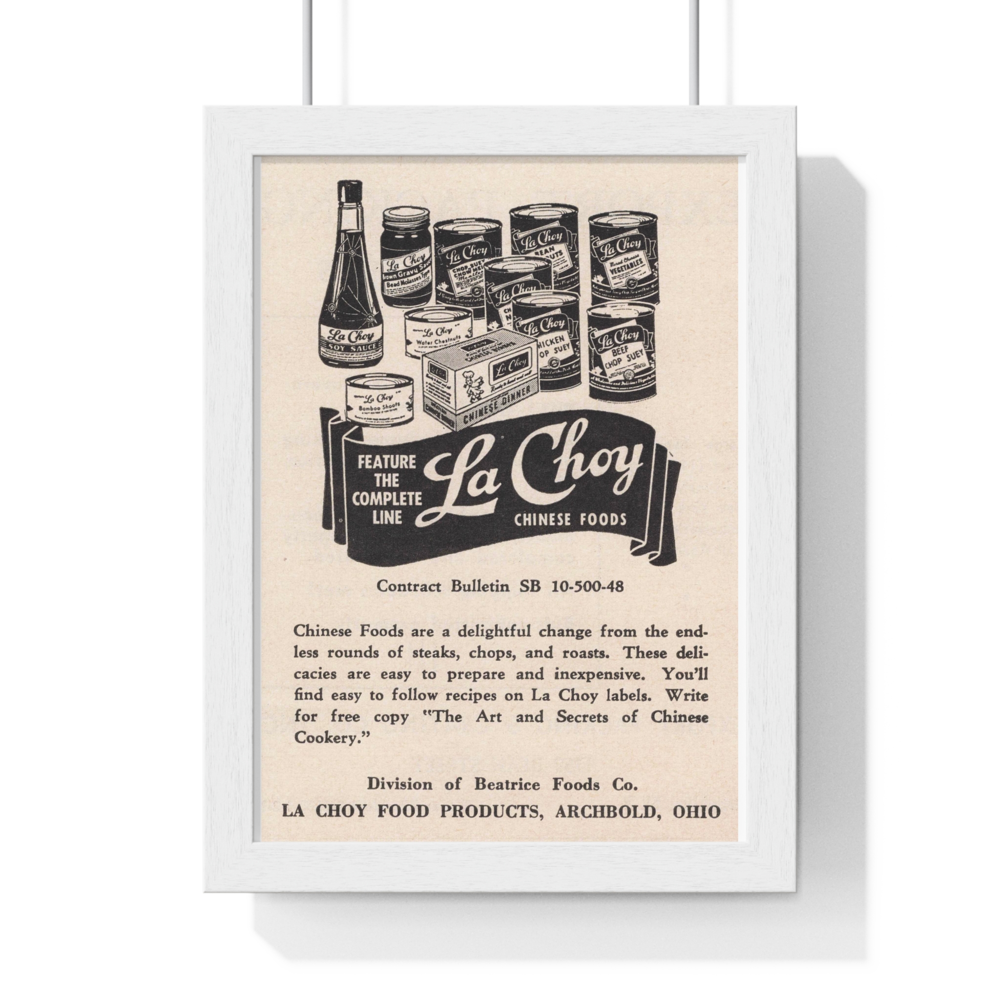 1953 La Choy Feature The Complete Line - Vertical Framed Poster - Image 4