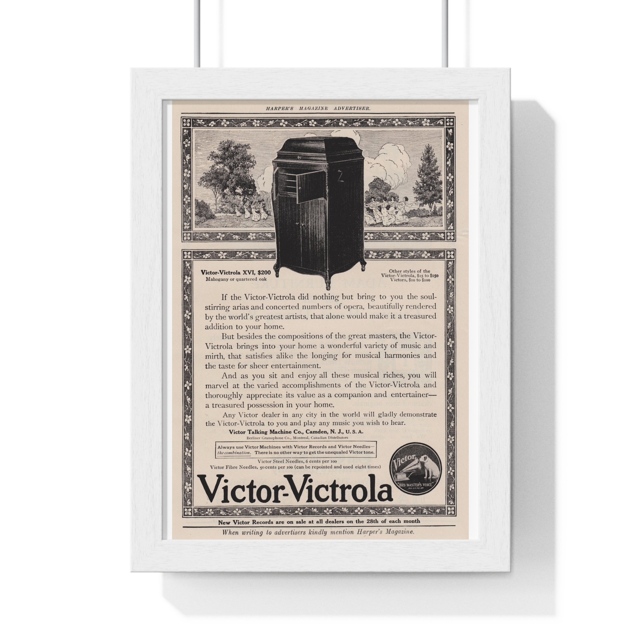 1913 Victor-Victrola XVI - Vertical Framed Poster - Image 4