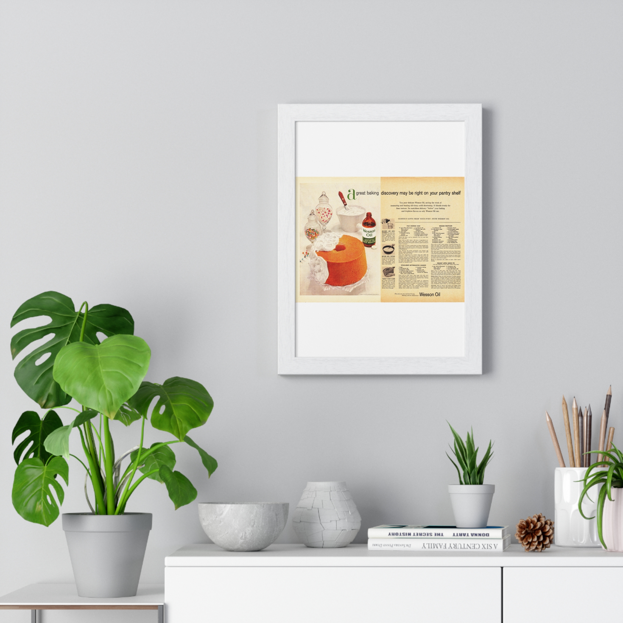 1956 Wesson Oil a great baking discovery may be right on your pantry shelf - Vertical Framed Poster - Image 5