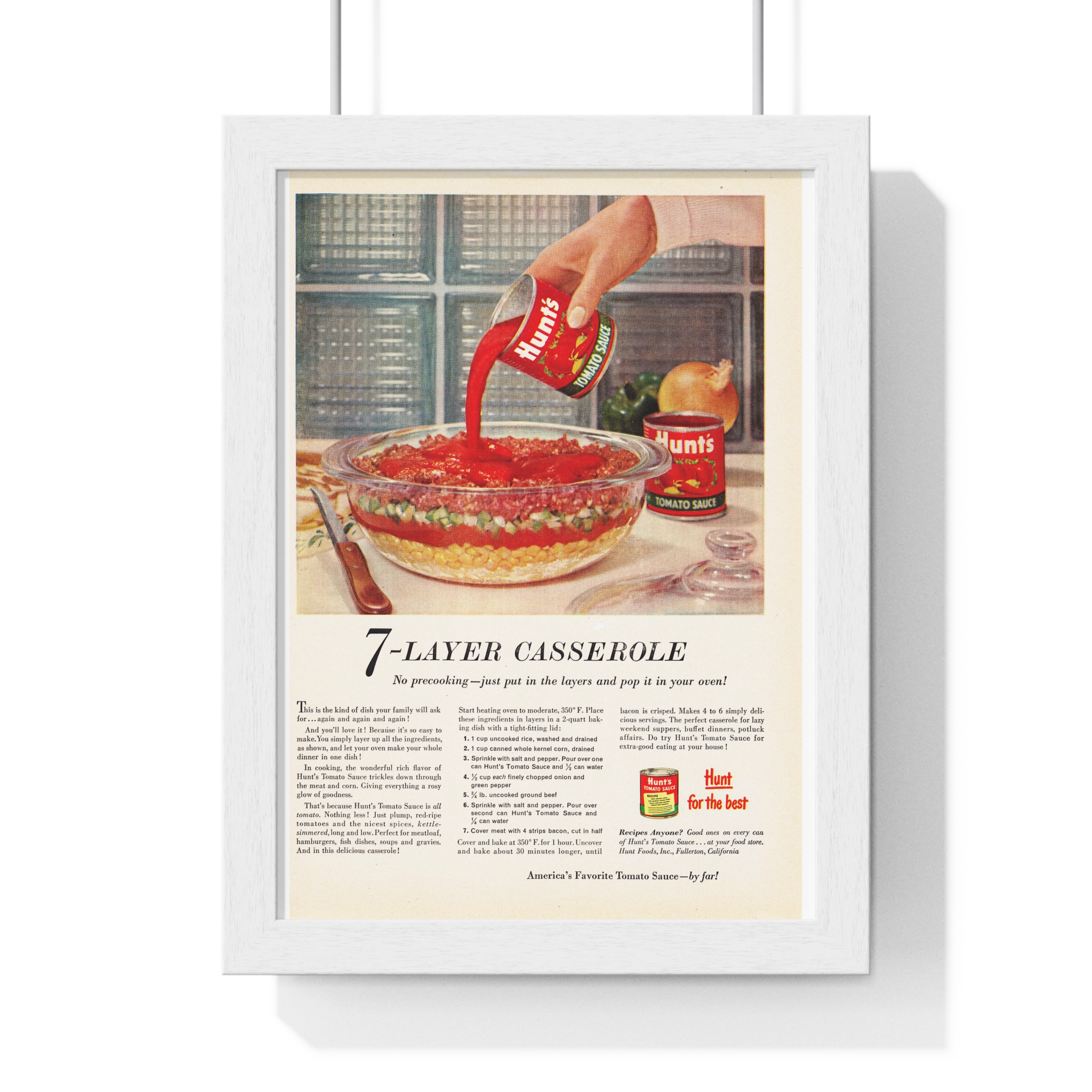 1952 Hunt's 7-Layer Casserole - Vertical Framed Poster - Image 4